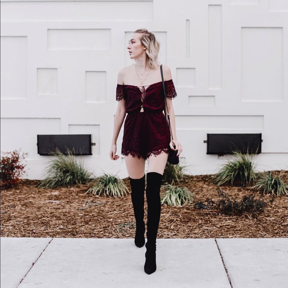 Tobi Lace Up Romper